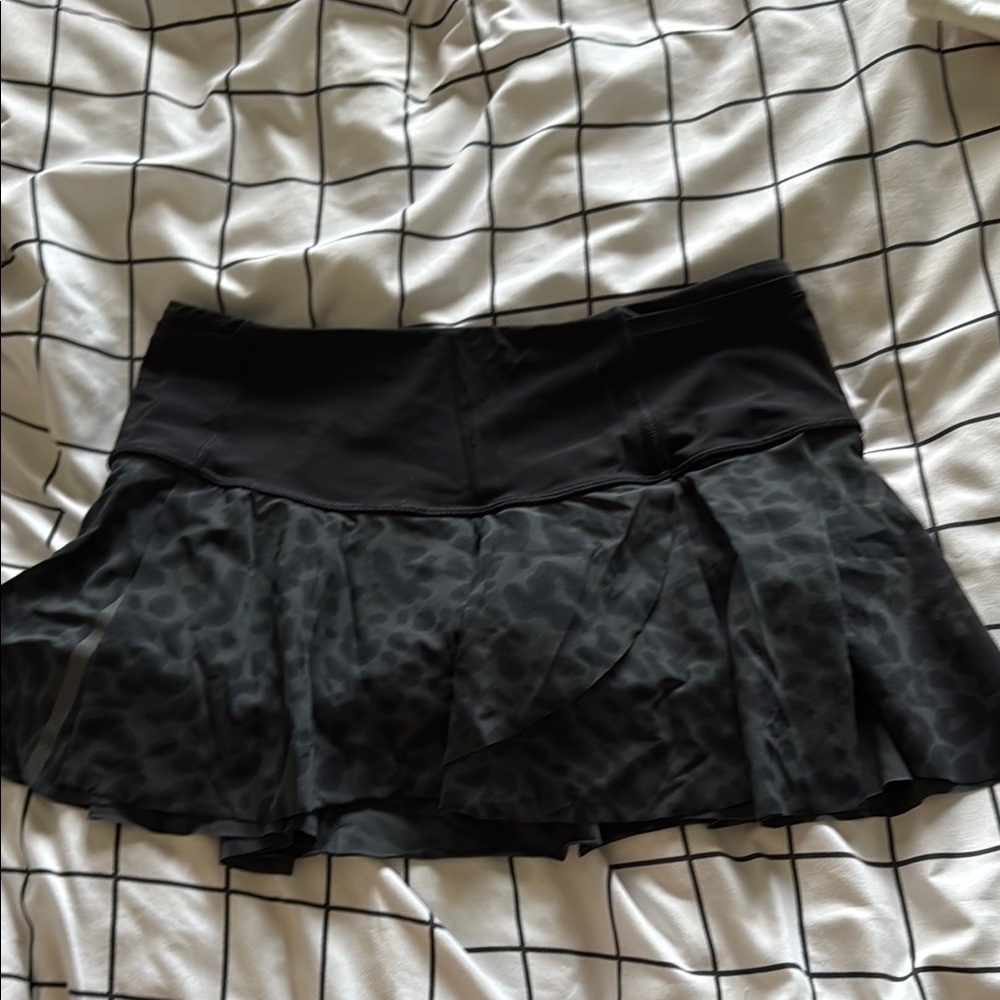 Lululemon Black Patterned Tennis Skirt